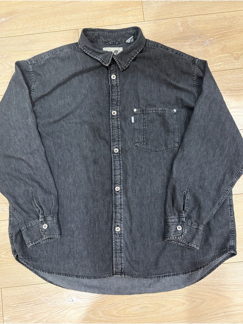 Levi's SilverTab Oversized Denim Utility Shirt Black Size Large